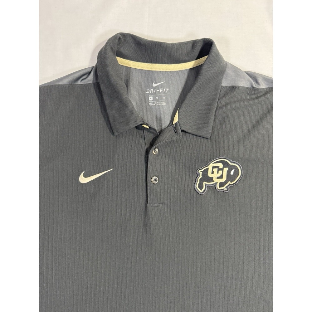 Colorado Buffaloes‎ CU Buffs Polo Shirt Men's Size XL Black Dri Fit Nike